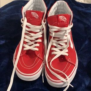red and white vans